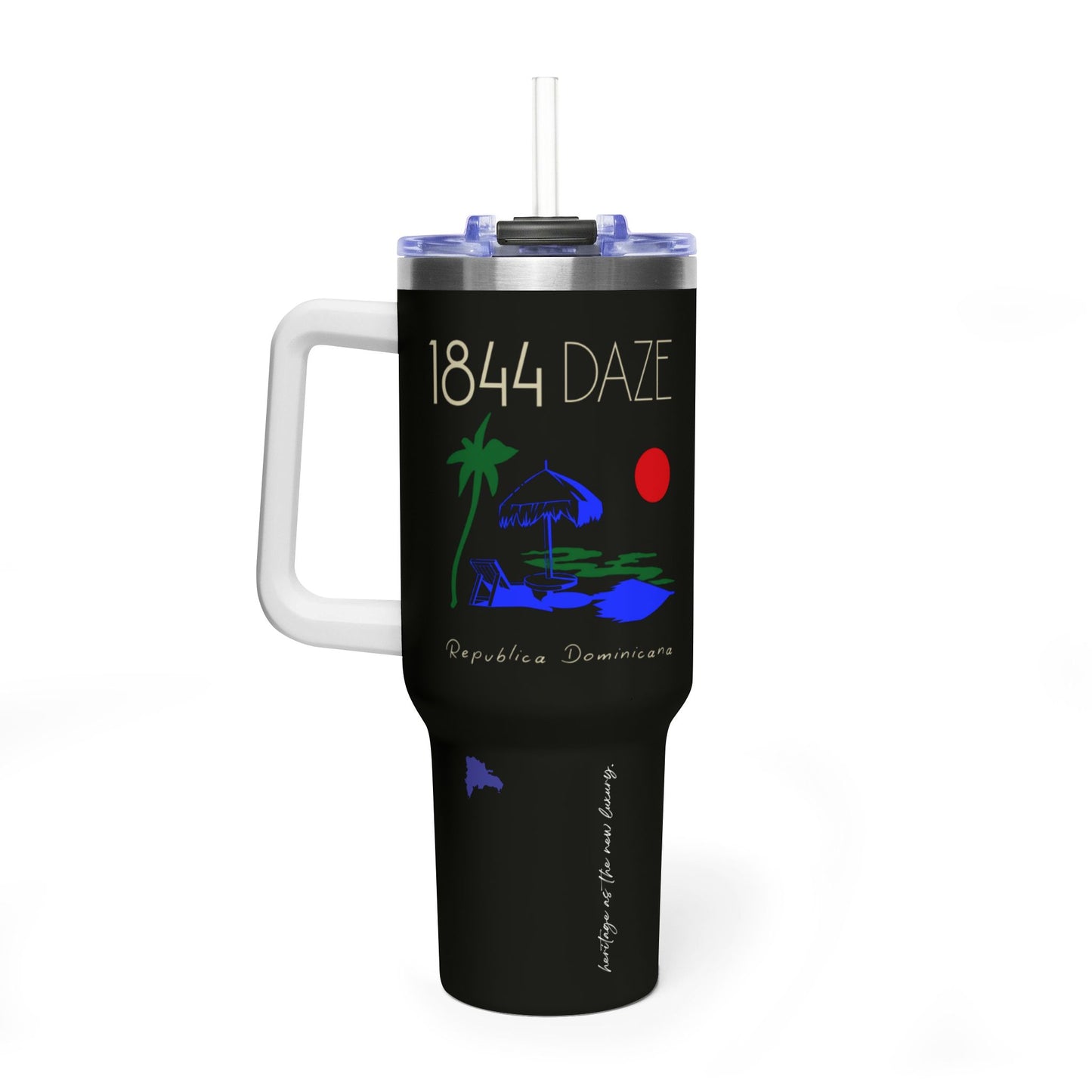 1844 Daze 40oz Vacuum Tumbler - Dominican Retro Sunset